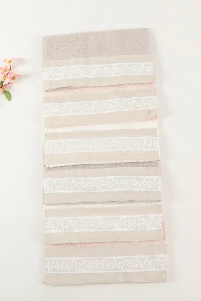 Nurpak 30x50 Cm Tuana Keten Güpürlü Mutfak Havlusu 6'lı 446597
