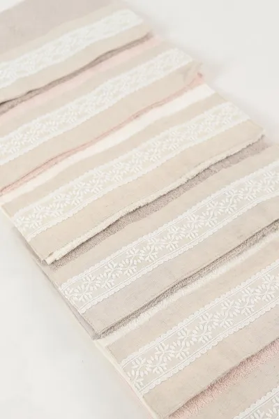 Nurpak 30x50 Cm Tuana Keten Güpürlü Mutfak Havlusu 6'lı 446597