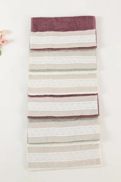 Nurpak 30x50 Cm Tuana Keten Güpürlü Mutfak Havlusu 6'lı 446601