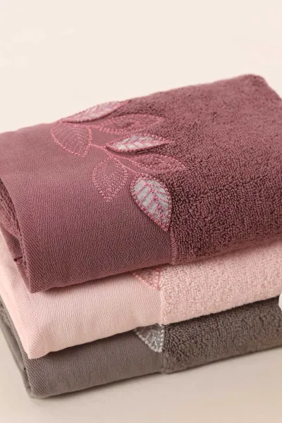 Nurpak 50x90 Cm 6'lı Pırıltı 3D Nakışlı El Havlusu 395604