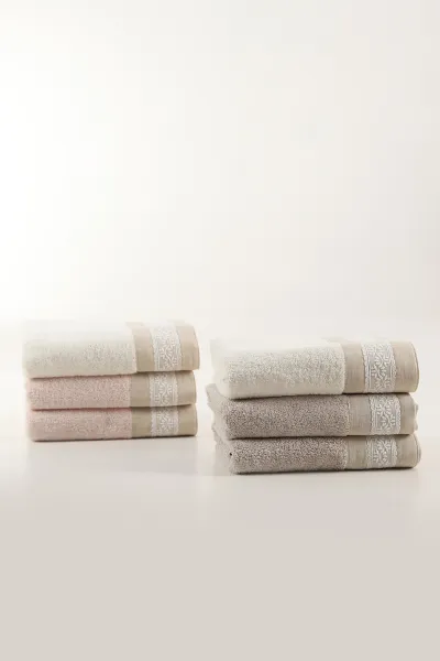 Nurpak 50x90 Cm Tuana Keten Güpürlü  El Havlusu 6'lı 446680