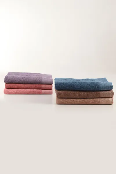 Nurpak 6'lı 90x150 Cm Jakarlı Elmas Banyo Havlu Seti - Çeyiz Seti 448961