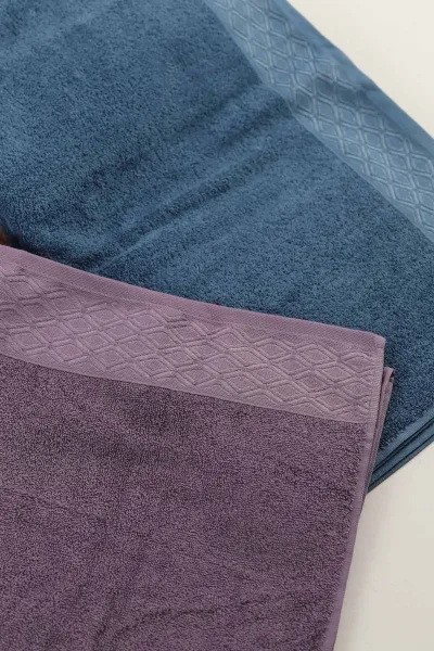 Nurpak 6'lı 90x150 Cm Jakarlı Elmas Banyo Havlu Seti - Çeyiz Seti 448961