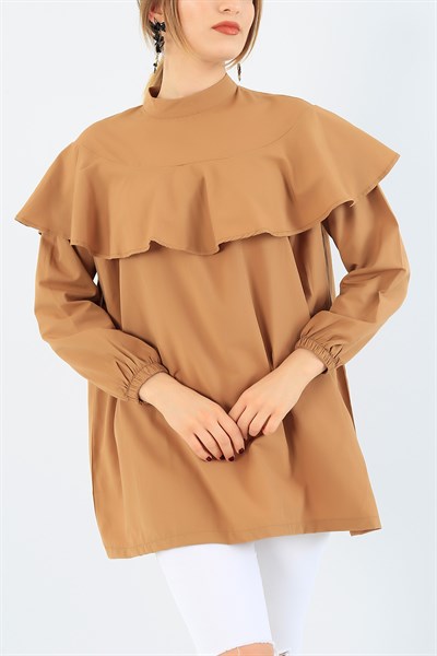 Önü Volanlı Vizon Poplin Tunik 36729