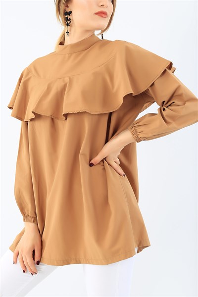 Önü Volanlı Vizon Poplin Tunik 36729