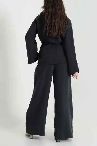 Oversize Çizgili Kadın İkili Takım 444293