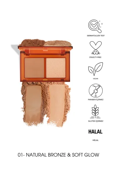 Pastel Bronzer&Highlighter Set Sun Kissed - Bronzlaştırıcı Ve Aydınlatıcı 01 Natural Bronze & Soft Glow 286523