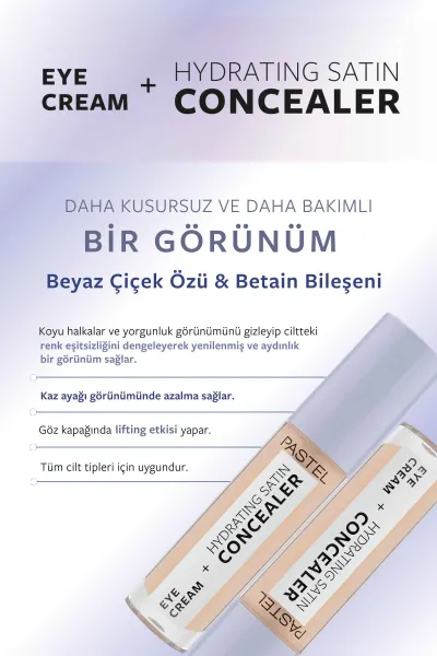 Pastel Eye Cream + Hydrating Satin Concealer - Göz kremi + Göz Altı Kapatıcısı 62 Ivory 250962