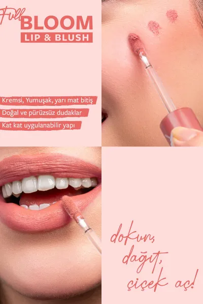 Pastel Full Bloom Lip & Blush - 73 Bellini - Dudak ve Yanak Renklendirici 4.8 Ml 418377