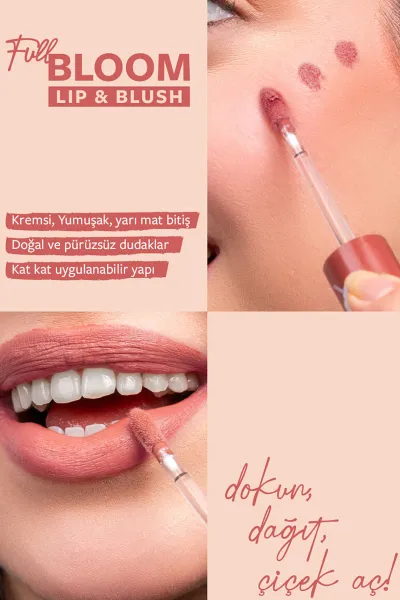 Pastel Full Bloom Lip & Blush - 74 Frosty- Dudak ve Yanak Renklendirici 4.8 Ml 418378