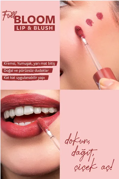 Pastel Full Bloom Lip & Blush - 75 Blur - Dudak ve Yanak Renklendirici 4.8 Ml 418379