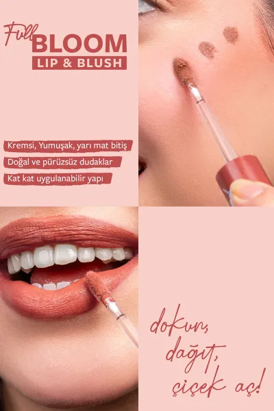 Pastel Full Bloom Lip & Blush - 77 Very Demure -Dudak ve Yanak Renklendirici 4.8 Ml 418381