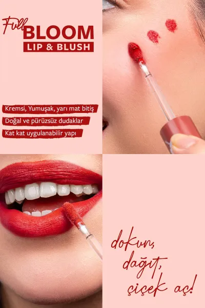 Pastel Full Bloom Lip & Blush  - 81 Dare - Dudak ve Yanak Renklendirici 4.8 Ml 418385