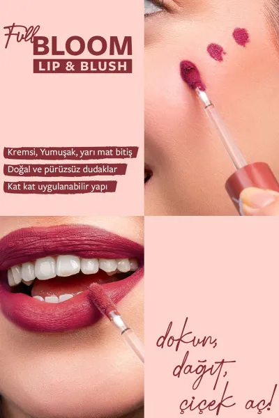 Pastel Full Bloom Lip & Blush - 82 Fatal - Dudak ve Yanak Renklendirici 4.8 Ml 418386