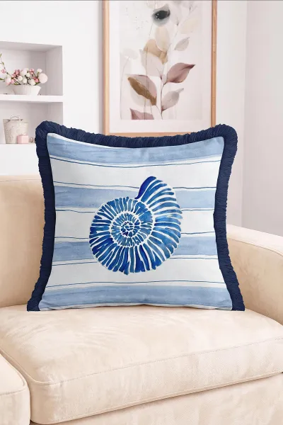 43x43 Cm Dijital Baskılı Fermuarlı Çift Taraflı Saçaklı Kırlent Kılıfı 483439