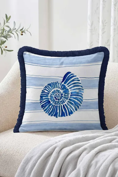 43x43 Cm Dijital Baskılı Fermuarlı Çift Taraflı Saçaklı Kırlent Kılıfı 483439