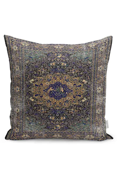 Füme 43x43 Dijital Baskılı Fermuarlı Modern Kırlent Kılıfı 252262