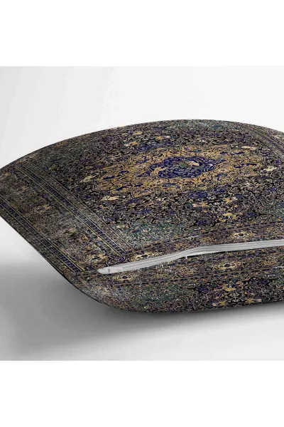 Füme 43x43 Dijital Baskılı Fermuarlı Modern Kırlent Kılıfı 252262