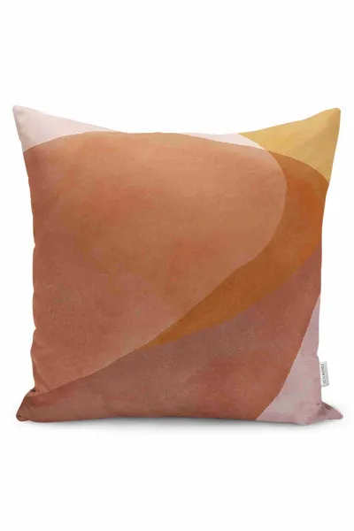 Kiremit 43x43 Dijital Baskılı Fermuarlı Modern Kırlent Kılıfı 252283