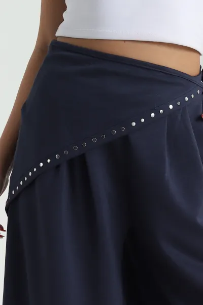 Peçeli Oversize Bel Lastikli Oysho Kadın Kapri 474621