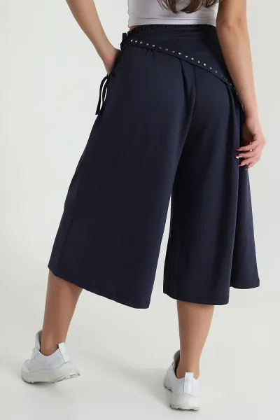 Peçeli Oversize Bel Lastikli Oysho Kadın Kapri 474621