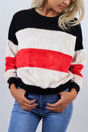 Peluşlu Siyah Sweat 3440B