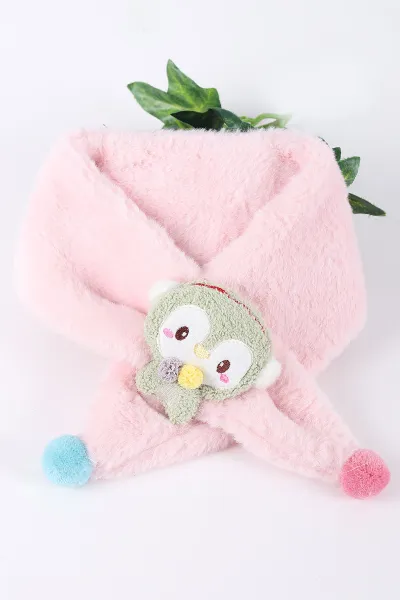 Pembe (0-10 Yaş) Ponponlu  Nakışlı     Peluş Bebek&Çocuk Atkı&Aksesuar 410944
