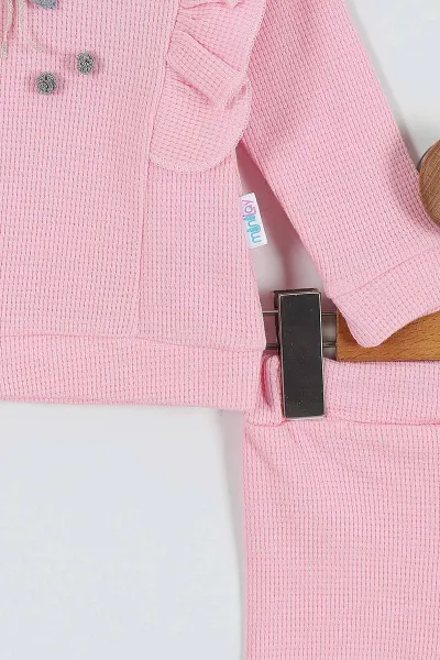 Pembe (0-12 Ay) Fiyonklu Fırfırlı Kız Bebek Takım 288919