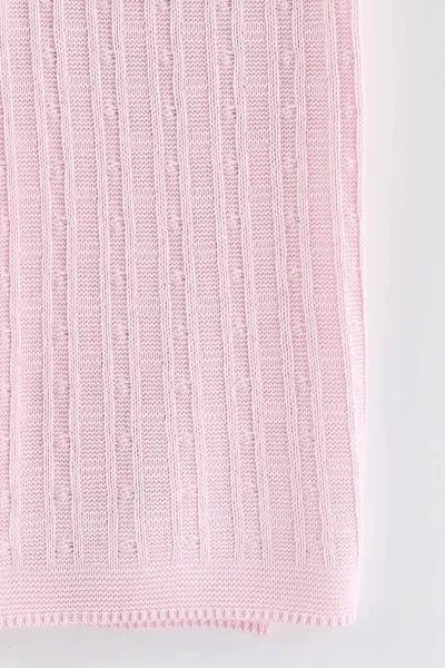 Pembe (0-12 Ay) Merdiven Saç Örgülü Triko Bebek Battaniye 434253