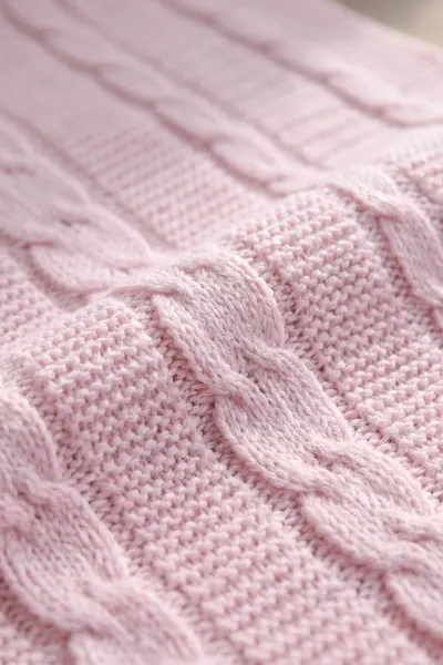 Pembe (0-12 Ay)Merdiven Örgülü Triko Bebek Battaniye 477458