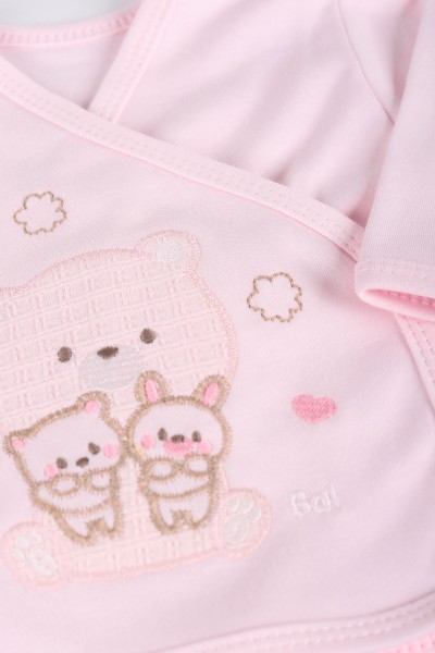 Pembe (0-3 Ay) Ayı Nakışlı 5'li Kız Bebe Takım 219715