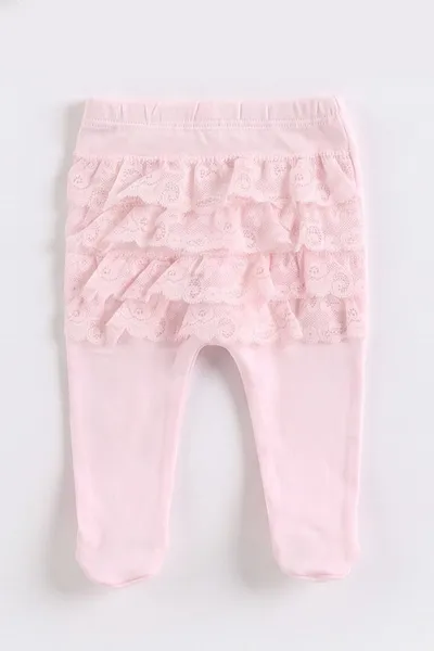 Pembe (0-3 Ay) Fistolu Dantelli Yeni Doğan 5'li Kız Bebek Zıbın Seti 475376