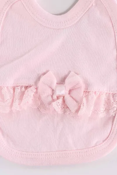 Pembe (0-3 Ay) Fistolu Dantelli Yeni Doğan 5'li Kız Bebek Zıbın Seti 475376