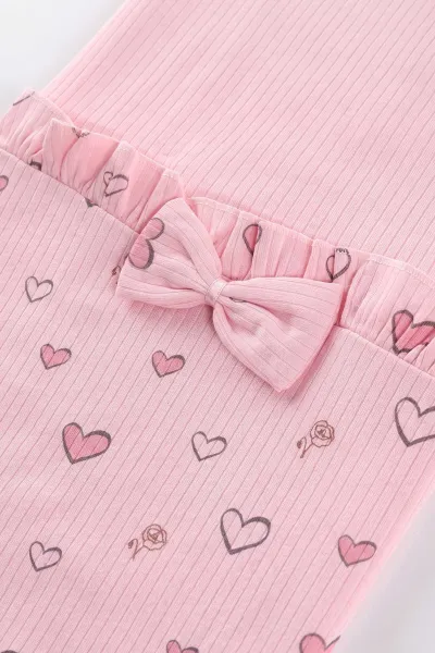 Pembe (0-3 Ay) Kalp Baskılı Kutulu 10'lu Yeni Doğan Kız Bebek Zıbın ve Hastane Çıkış Setleri 475472