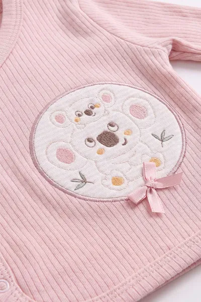 Pembe (0-3 Ay) Koala Nakışlı Yeni Doğan 5'li Bebek Zıbın Seti 475359