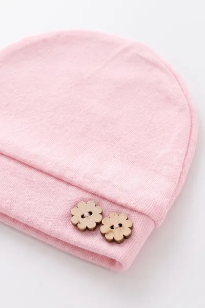 Pembe (0-3 Ay) Kulaklı Tavşan Nakışlı 5'li Kız Bebek Zıbın Takım 479246