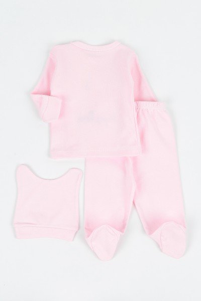 Pembe (0-3 Ay) Kuzu Nakışlı Kız Çocuk Zıbın Takım 142124