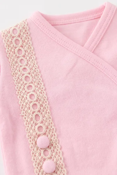 Pembe (0-3 Ay) Önü Fistolu 5'li Kız Bebek Zıbın Takım 479249