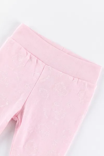 Pembe (0-3 Ay) Peluş Kuzu Nakışlı Patikli Yeni Doğan Bebek 3'lü Zıbın Takım 477184