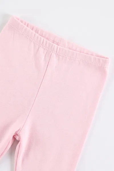 Pembe (0-3 Ay) Puantiyeli Papatya Nakışlı Patikli 3'lü Kız Bebek Takım 477173