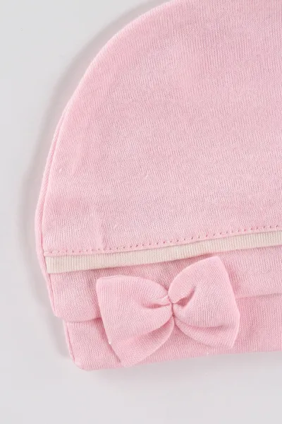Pembe (0-3 Ay) Süzene Papatya Nakışlı 5'li Kız Bebek Zıbın Takım 479252