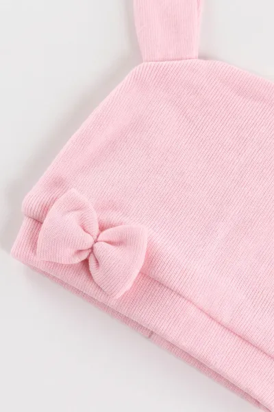 Pembe (0-3 Ay) Süzene Tavşan Nakışlı 5'li Kız Bebek Zıbın Takım 479264