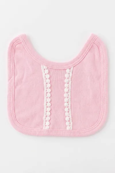 Pembe (0-3 Ay)Fiyonklu Tavşan Nakışlı Yandan Çıtlı Yenidoğan 5'li Kız Bebek Zıbın Seti 479274