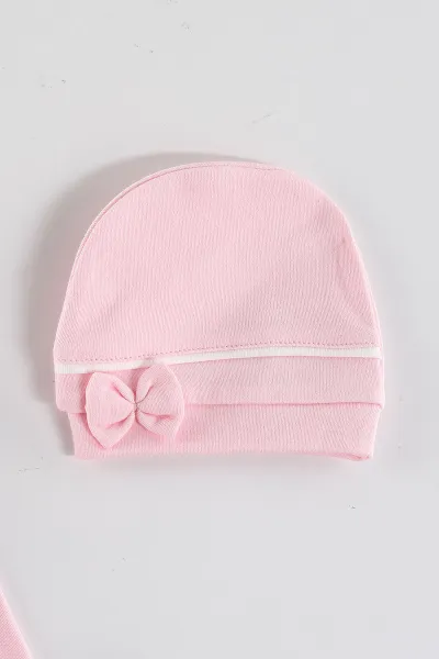 Pembe (0-3 Ay)Süzene Papatya Nakışlı Patikli 5'li Kız  Bebek Takım 451458