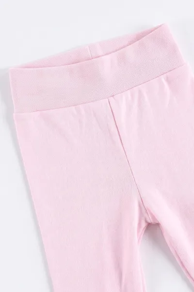 Pembe (0-3 Ay)Süzene Tavşan Nakışlı Çizgili Şapkalı Kız Bebek 3'lü Zıbın Takım 478018