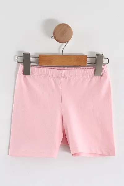 Pembe (0-4 Yaş) Çiçek Baskılı Şortlu Kız Çocuk Yazlık Takım 459797