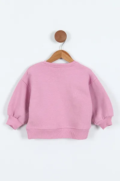 Pembe (0-4 Yaş) Fiyonk Detaylı  3  İp Şardonlu Kız Çocuk Sweatshirt 415017