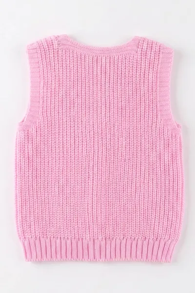 Pembe (0-5 Yaş) Ponpon Süslü Düğmeli Kız Çocuk Yelek 474488