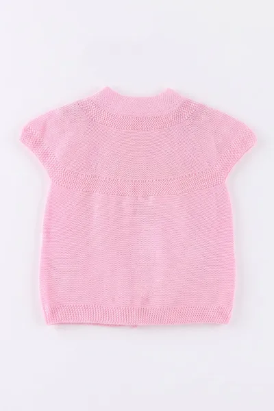 Pembe (0-5 Yaş) Renkli Çiçekli Düğmeli Kız Çocuk Yelek 474240