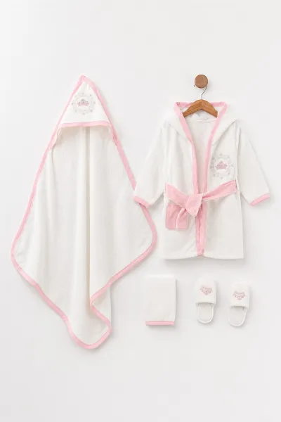 pembe-0-6-ay-4-parca-tac-nakisli-bebek-kutulu-bornoz-seti-476655